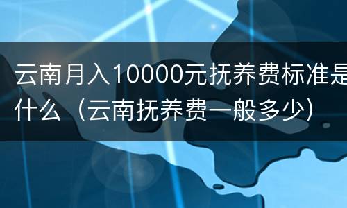 云南月入10000元抚养费标准是什么（云南抚养费一般多少）