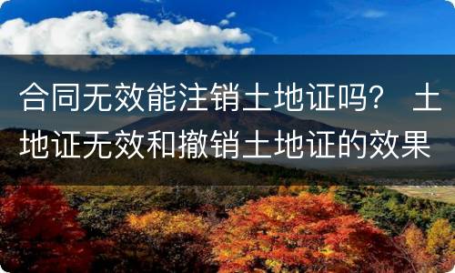 合同无效能注销土地证吗？ 土地证无效和撤销土地证的效果一样吗