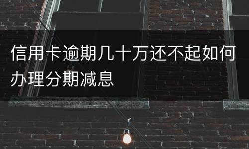 信用卡逾期几十万还不起如何办理分期减息