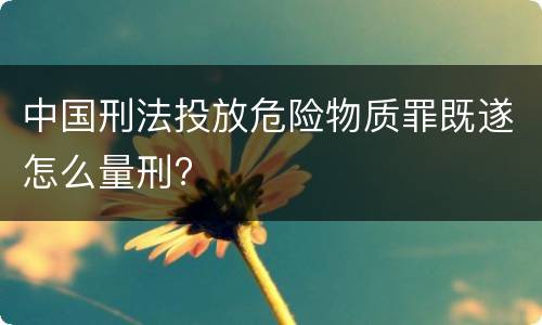 中国刑法投放危险物质罪既遂怎么量刑?