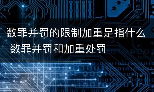 数罪并罚的限制加重是指什么 数罪并罚和加重处罚