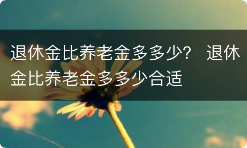 退休金比养老金多多少？ 退休金比养老金多多少合适