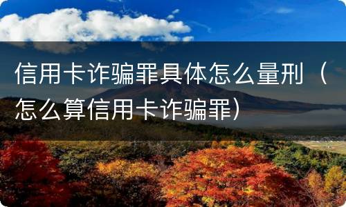 信用卡诈骗罪具体怎么量刑（怎么算信用卡诈骗罪）