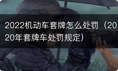 2022机动车套牌怎么处罚（2020年套牌车处罚规定）