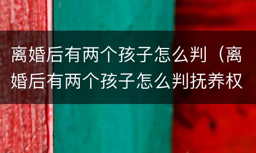 离婚后有两个孩子怎么判（离婚后有两个孩子怎么判抚养权）