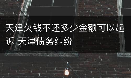 天津欠钱不还多少金额可以起诉 天津债务纠纷