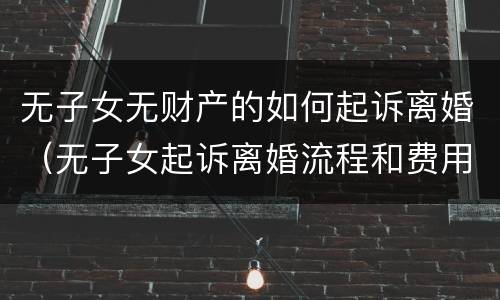 无子女无财产的如何起诉离婚（无子女起诉离婚流程和费用）