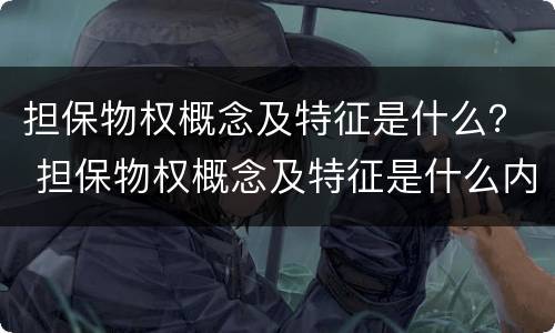 担保物权概念及特征是什么？ 担保物权概念及特征是什么内容