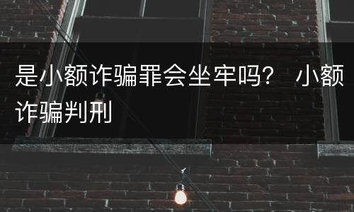 是小额诈骗罪会坐牢吗？ 小额诈骗判刑