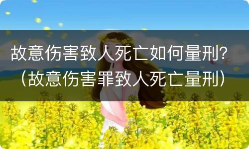 故意伤害致人死亡如何量刑？（故意伤害罪致人死亡量刑）