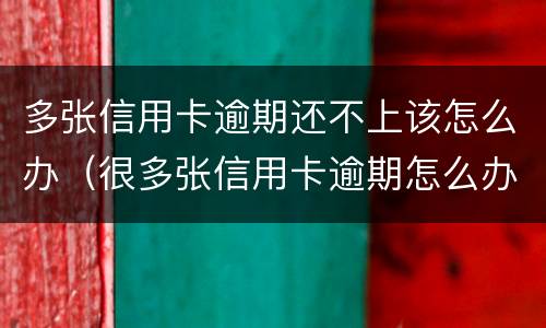 多张信用卡逾期还不上该怎么办（很多张信用卡逾期怎么办）
