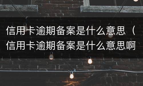 信用卡逾期备案是什么意思（信用卡逾期备案是什么意思啊）