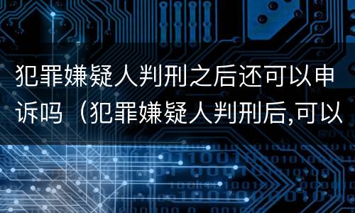 犯罪嫌疑人判刑之后还可以申诉吗（犯罪嫌疑人判刑后,可以接见吗）