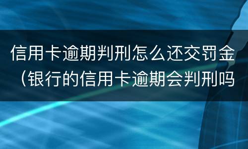 信用卡逾期判刑怎么还交罚金（银行的信用卡逾期会判刑吗）