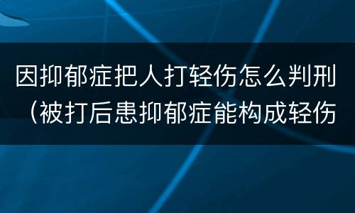 因抑郁症把人打轻伤怎么判刑（被打后患抑郁症能构成轻伤吗）