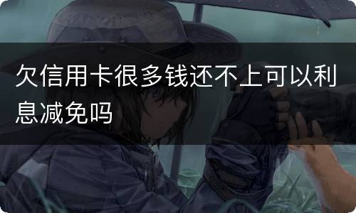 欠信用卡很多钱还不上可以利息减免吗