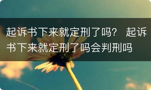 起诉书下来就定刑了吗？ 起诉书下来就定刑了吗会判刑吗