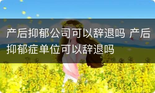 产后抑郁公司可以辞退吗 产后抑郁症单位可以辞退吗