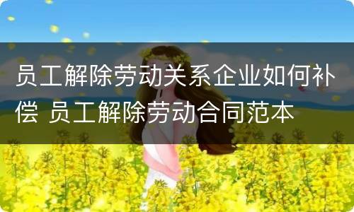 员工解除劳动关系企业如何补偿 员工解除劳动合同范本