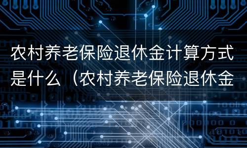 农村养老保险退休金计算方式是什么（农村养老保险退休金计算方式是什么呢）