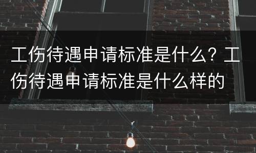 工伤待遇申请标准是什么? 工伤待遇申请标准是什么样的