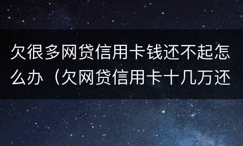欠很多网贷信用卡钱还不起怎么办（欠网贷信用卡十几万还不上怎么办）