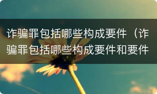 诈骗罪包括哪些构成要件（诈骗罪包括哪些构成要件和要件）