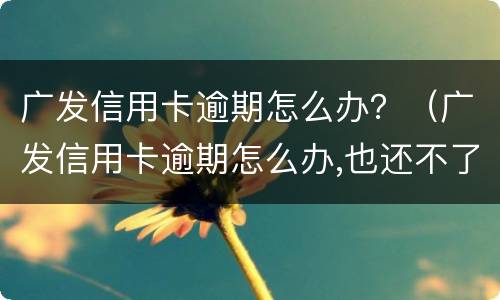 广发信用卡逾期怎么办？（广发信用卡逾期怎么办,也还不了那么多）