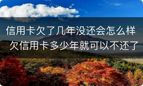 信用卡欠了几年没还会怎么样 欠信用卡多少年就可以不还了