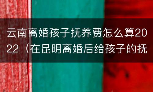 云南离婚孩子抚养费怎么算2022（在昆明离婚后给孩子的抚养费是多少）