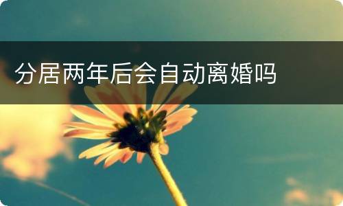 分居两年后会自动离婚吗