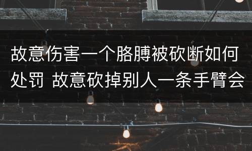 故意伤害一个胳膊被砍断如何处罚 故意砍掉别人一条手臂会判刑几年