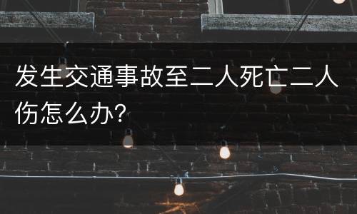 发生交通事故至二人死亡二人伤怎么办？