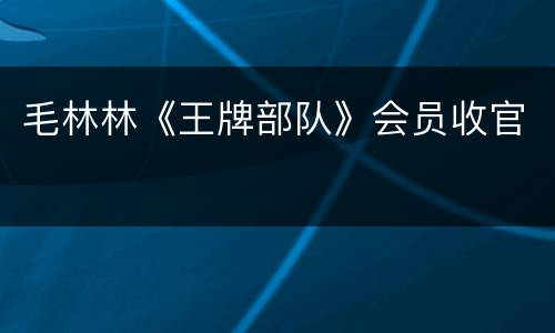 毛林林《王牌部队》会员收官