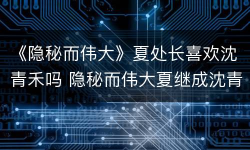 《隐秘而伟大》夏处长喜欢沈青禾吗 隐秘而伟大夏继成沈青禾感情线