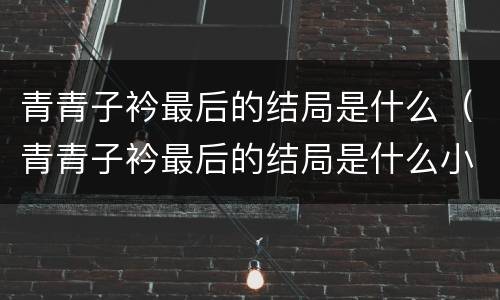 青青子衿最后的结局是什么（青青子衿最后的结局是什么小说）