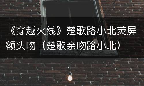 《穿越火线》楚歌路小北荧屏额头吻（楚歌亲吻路小北）
