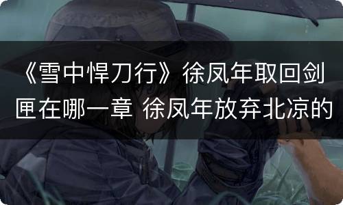 《雪中悍刀行》徐凤年取回剑匣在哪一章 徐凤年放弃北凉的原因是什么