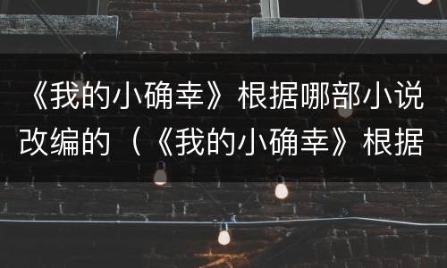 《我的小确幸》根据哪部小说改编的（《我的小确幸》根据哪部小说改编的）