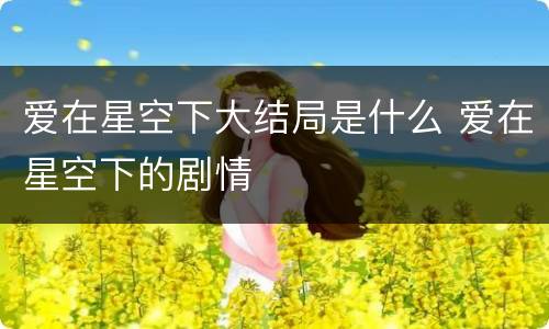爱在星空下大结局是什么 爱在星空下的剧情