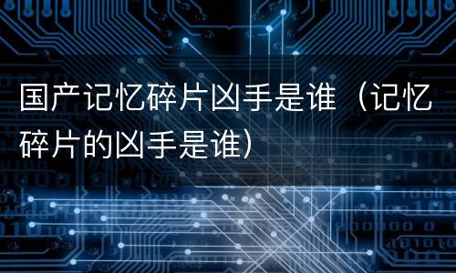 国产记忆碎片凶手是谁（记忆碎片的凶手是谁）