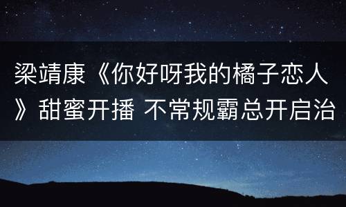 梁靖康《你好呀我的橘子恋人》甜蜜开播 不常规霸总开启治愈之旅