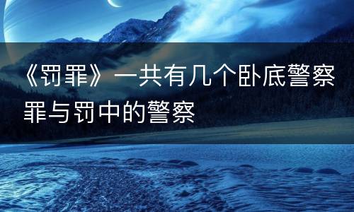 《罚罪》一共有几个卧底警察 罪与罚中的警察