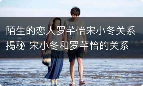 陌生的恋人罗芊怡宋小冬关系揭秘 宋小冬和罗芊怡的关系