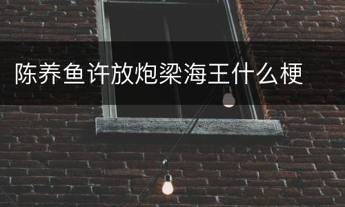 陈养鱼许放炮梁海王什么梗