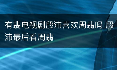 有翡电视剧殷沛喜欢周翡吗 殷沛最后看周翡