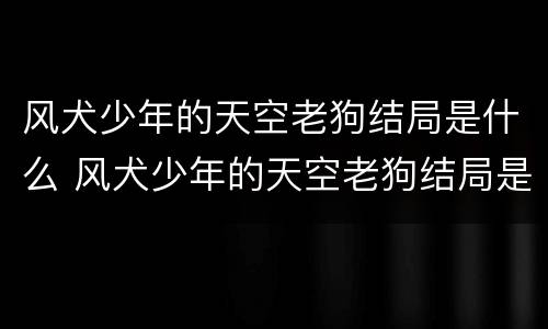 风犬少年的天空老狗结局是什么 风犬少年的天空老狗结局是什么样的