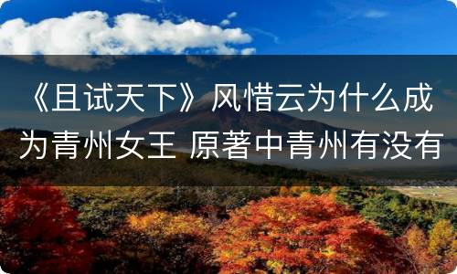 《且试天下》风惜云为什么成为青州女王 原著中青州有没有世子