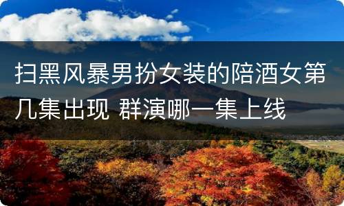 扫黑风暴男扮女装的陪酒女第几集出现 群演哪一集上线