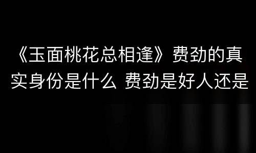 《玉面桃花总相逢》费劲的真实身份是什么 费劲是好人还是坏人